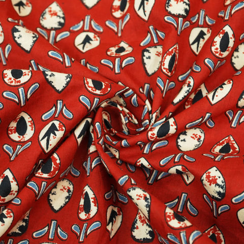 Red Ajrakh Print Cotton Fabric