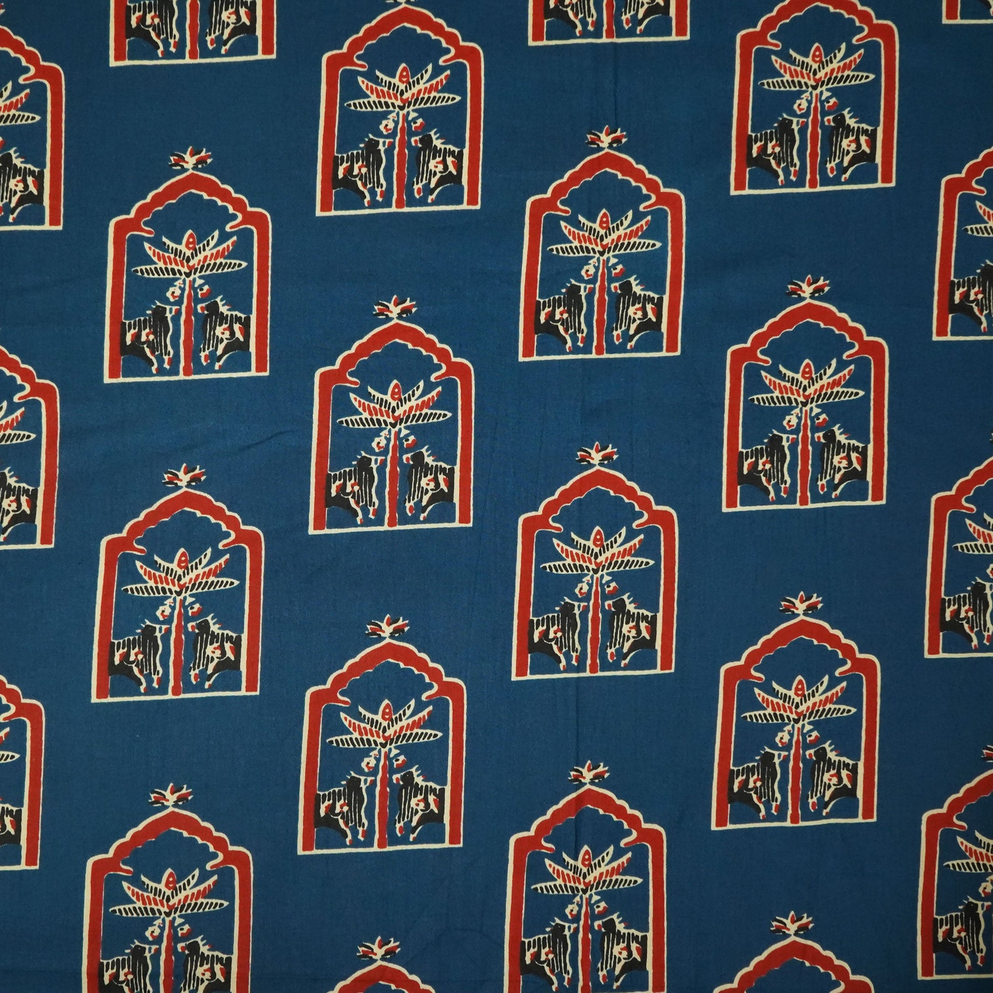 Blue Ajrakh Print Cotton Fabric