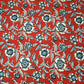 Red Floral Ajrakh Print Cotton Fabric