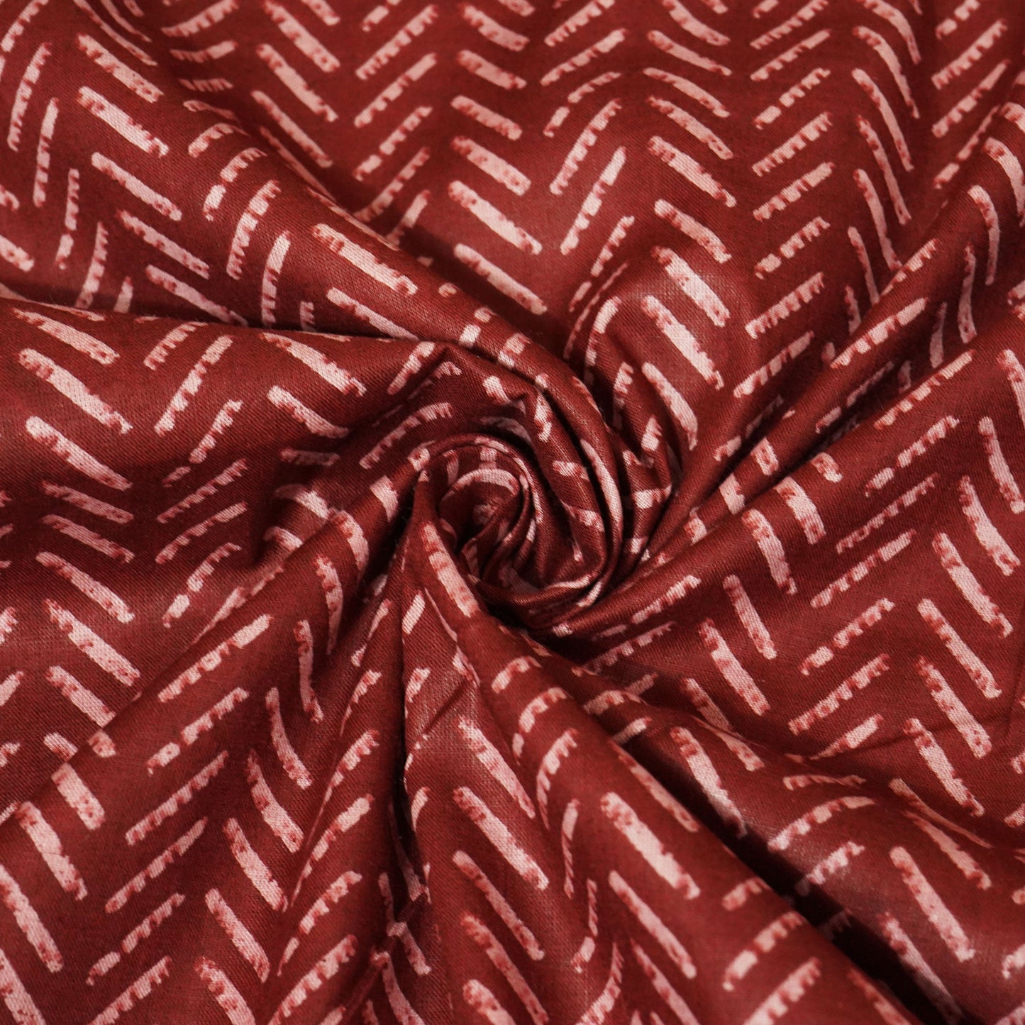 Maroon Handblock Cotton Fabric