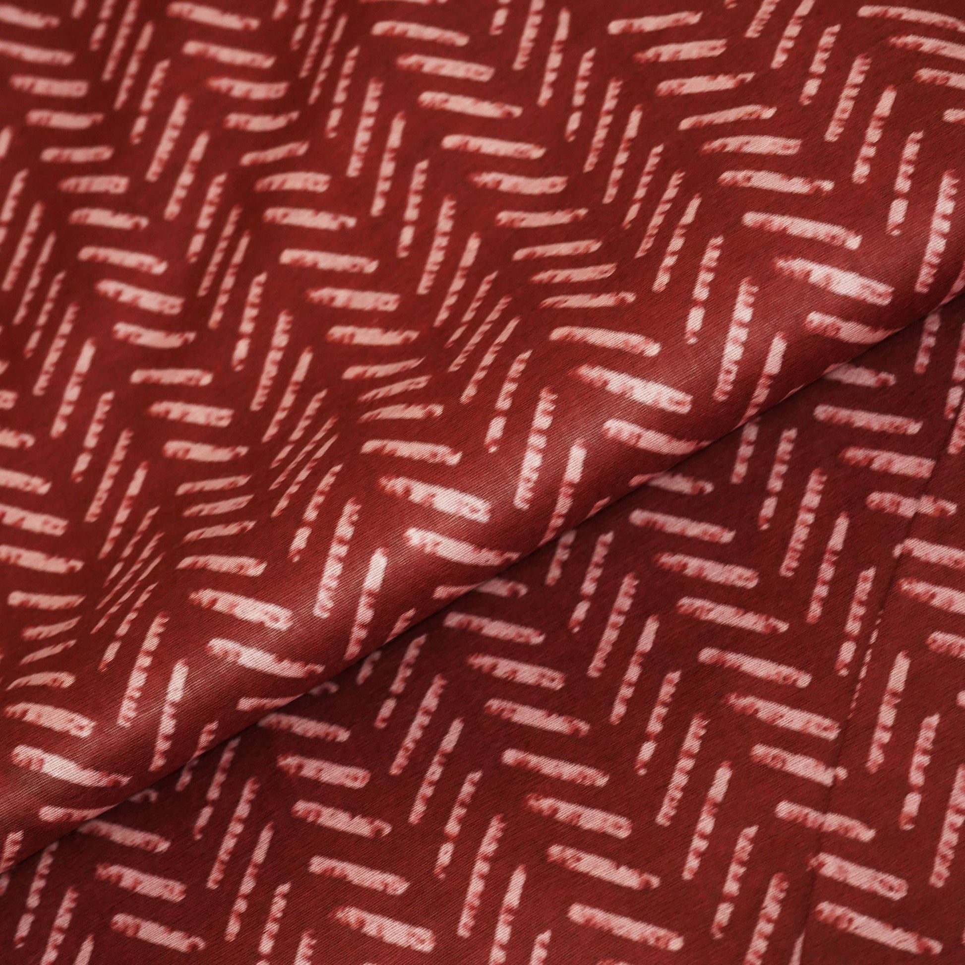 Maroon Handblock Cotton Fabric