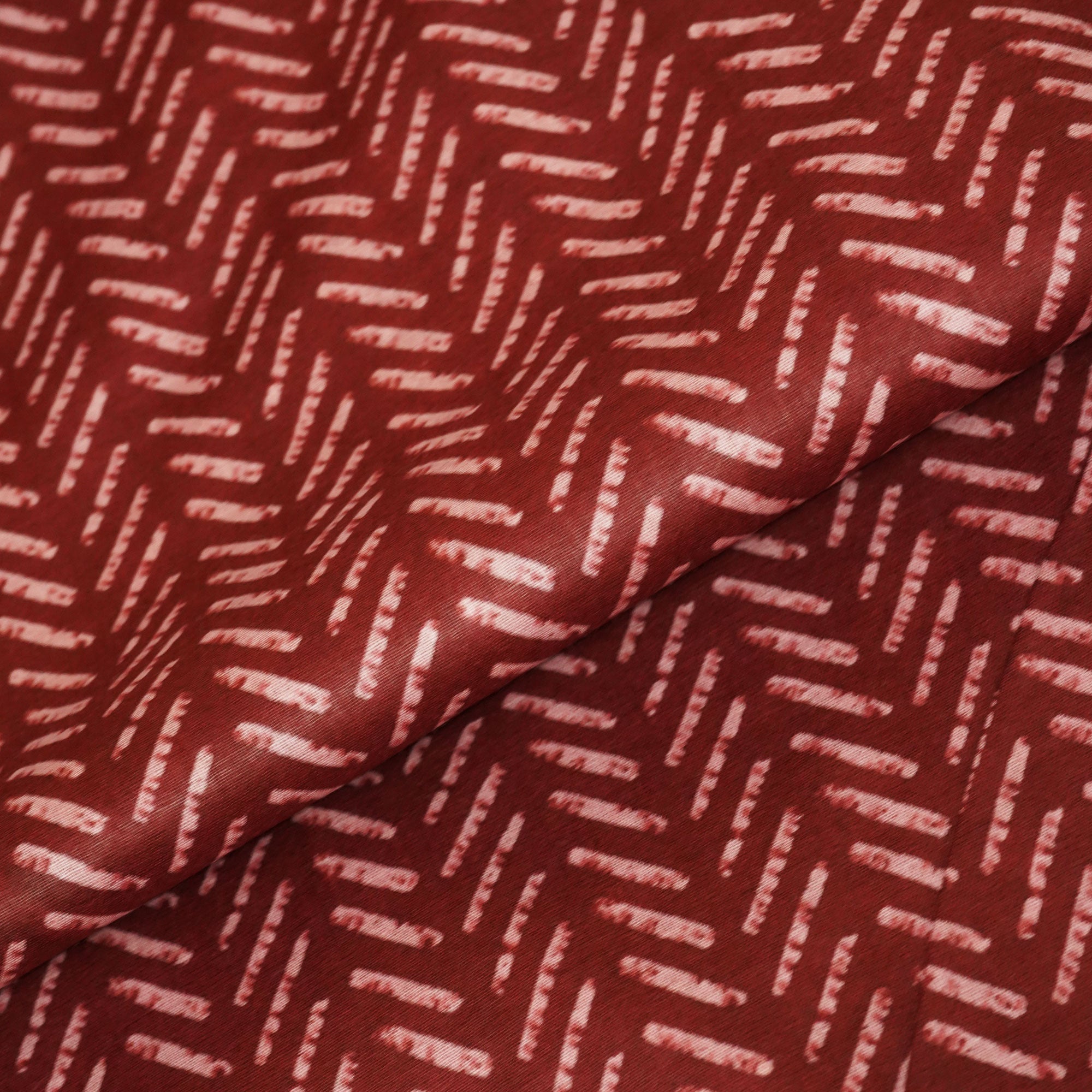 Maroon Handblock Cotton Fabric