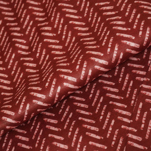 Maroon Handblock Cotton Fabric