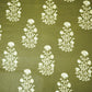 Mehndi Green Handblock  Cotton Fabric
