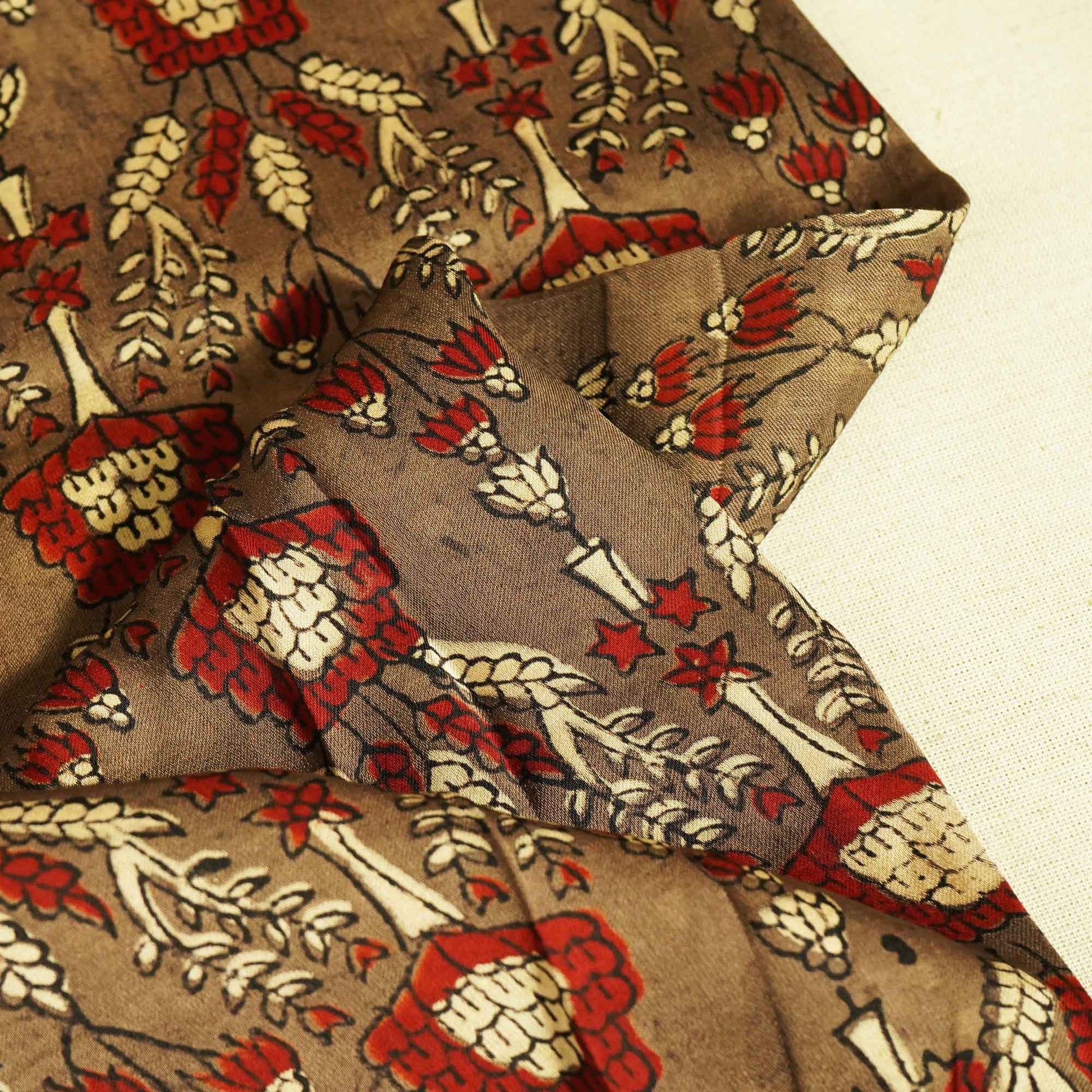 Black Floral Foil Print Cotton Fabric CG-23457