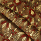 Black Floral Foil Print Cotton Fabric CG-23457