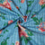 Blue Check Floral Gold Foil Cotton Flex Fabric CG-23468