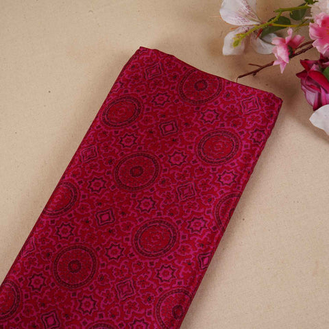 Pink Ajarkh Print Crepe Fabric MT-28235