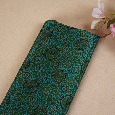 Green Ajrakh Print Crepe Fabric MT-28236