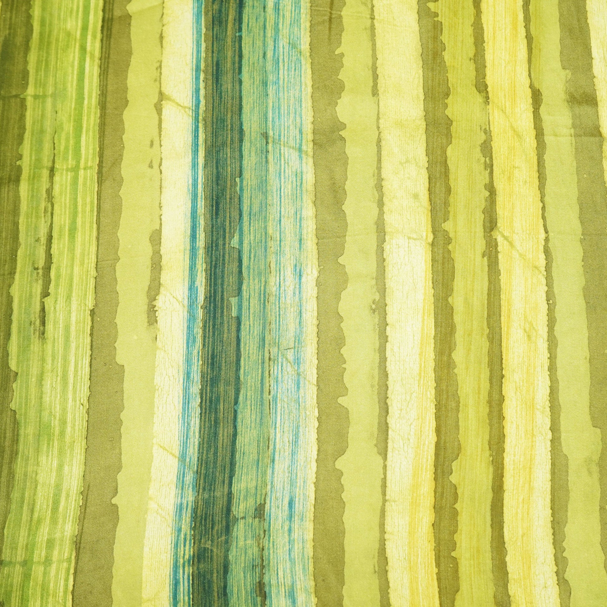 Green & Multicolor Stripes Modal Satin Fabric CG-23609