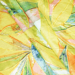 Green Tropical Print Cotton Fabric MFL-23621