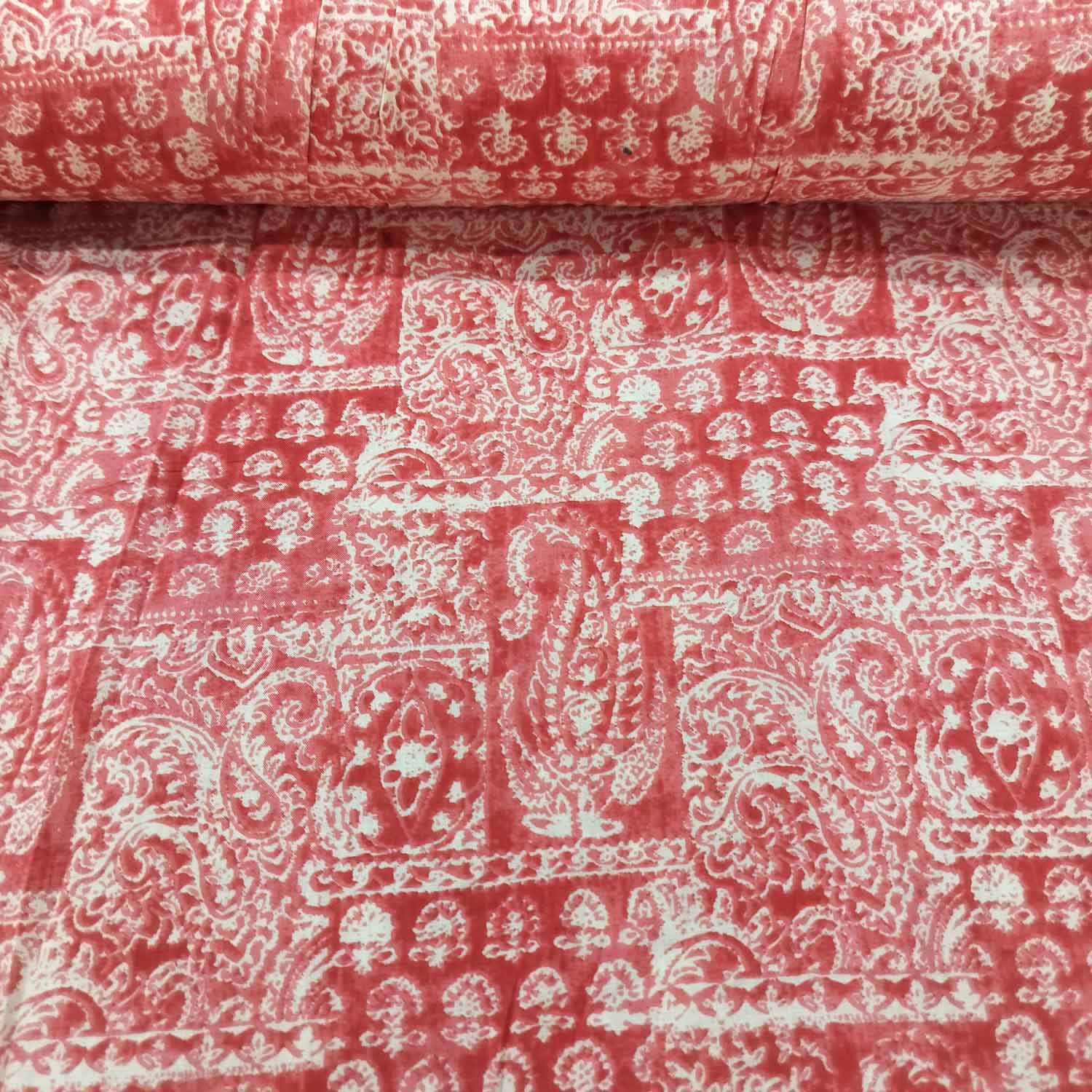 Green Floral Print Cotton Fabric MFL-23629
