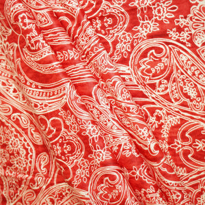 Red Paisley Print Cotton Fabric MFL-23638