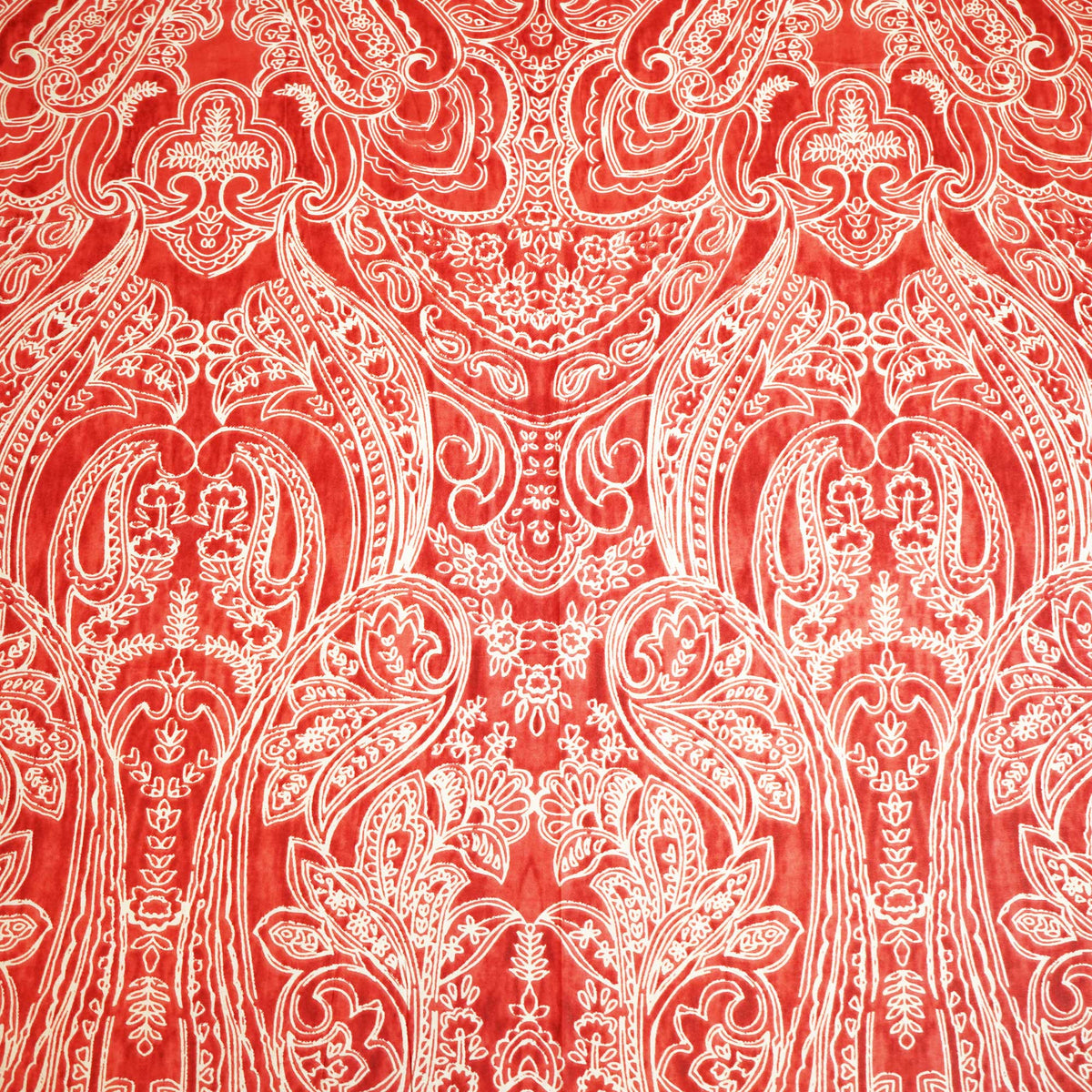 Red Paisley Print Cotton Fabric MFL-23638