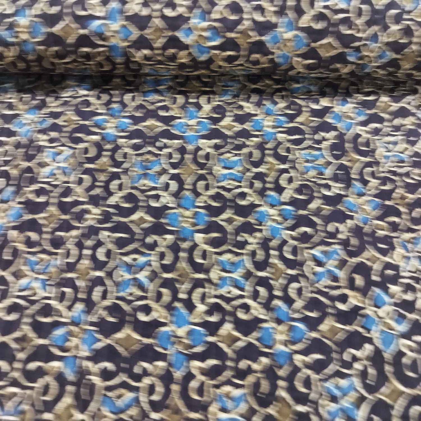 Brown Ajrakh Print Pintuck Cotton Fabric MFL-23659