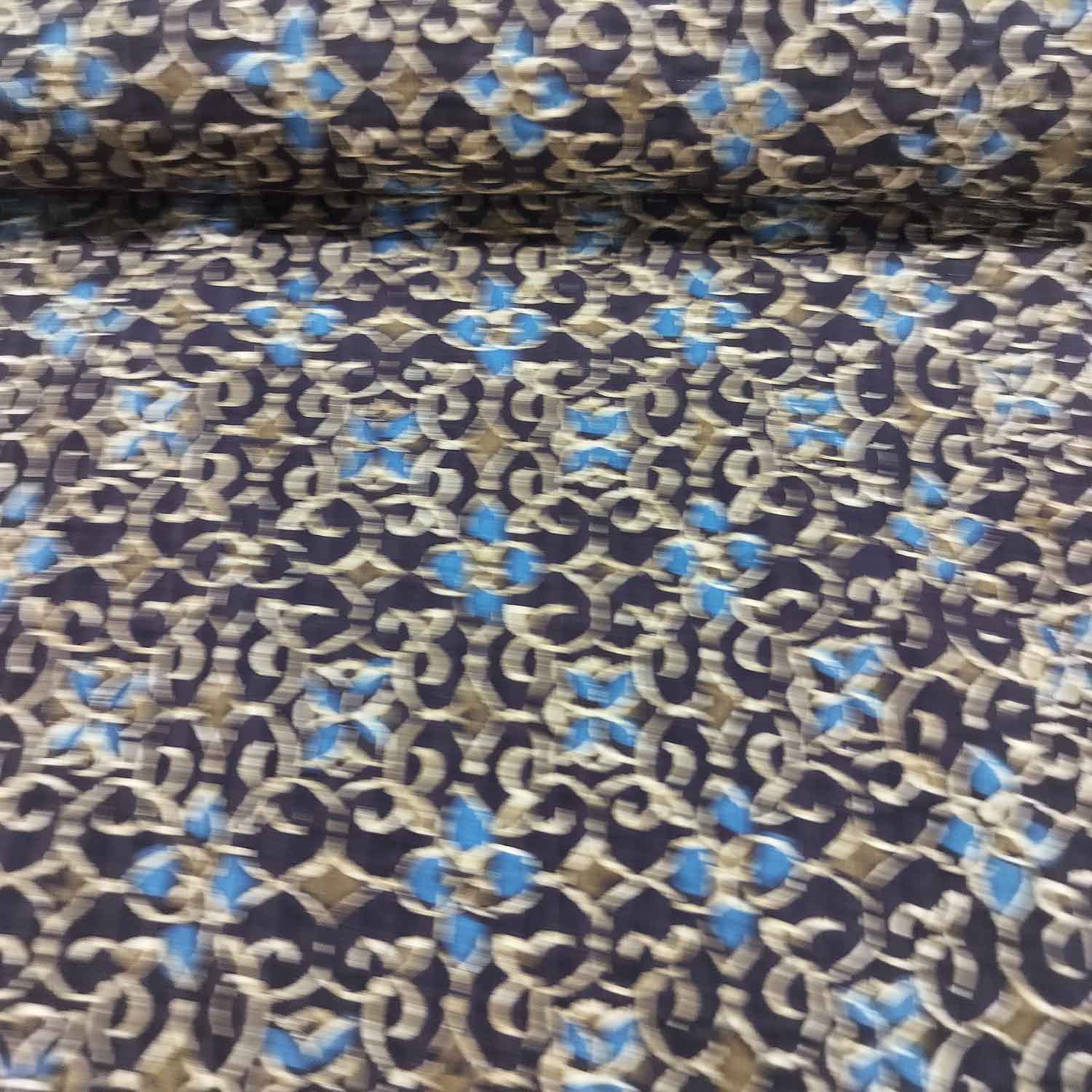 Brown Ajrakh Print Pintuck Cotton Fabric MFL-23659