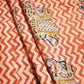Brick Red Handblock Print Cotton Khadi Fabric MFL-23665