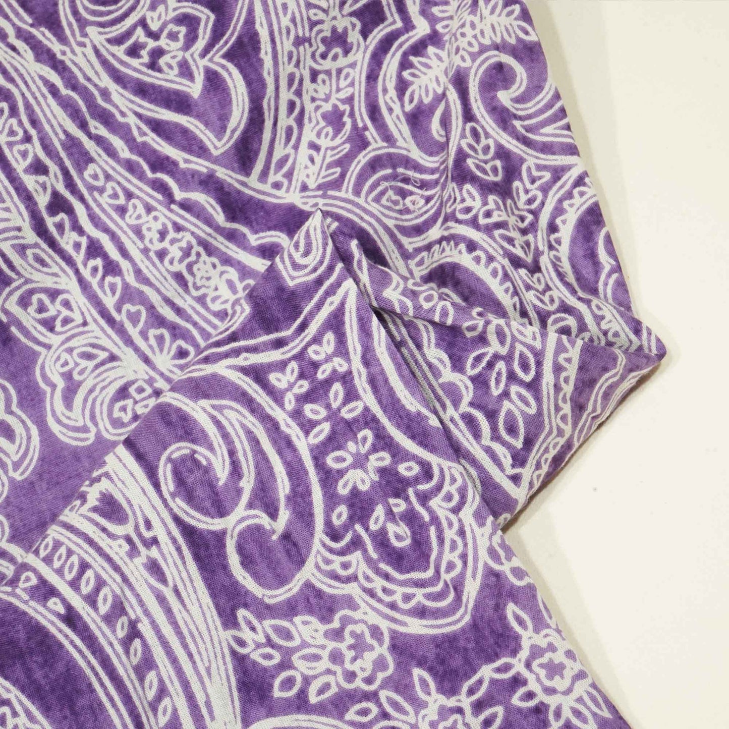 Purple Paisley Print Cotton Fabric MFL-23674