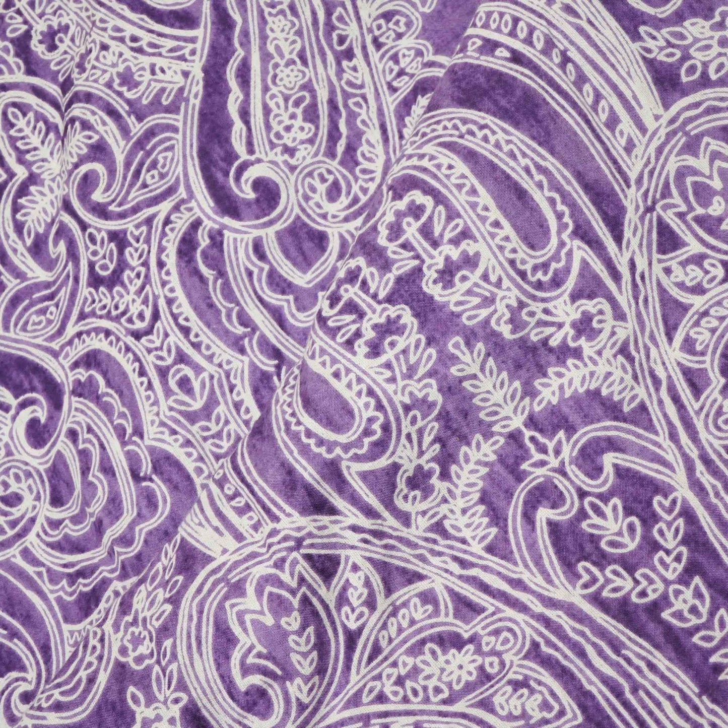 Purple Paisley Print Cotton Fabric MFL-23674