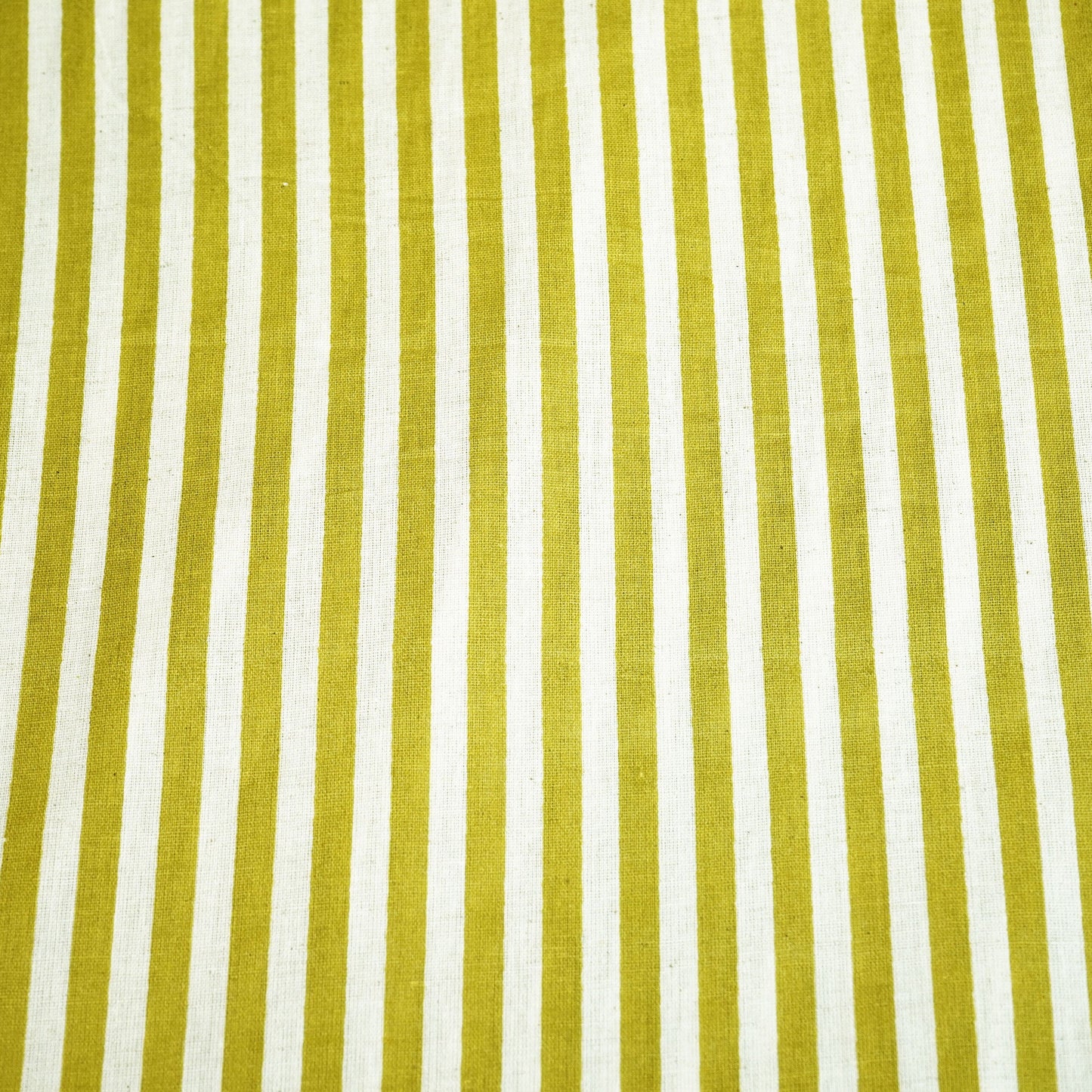 White & Green Stripes Cotton Fabric MFL-23686