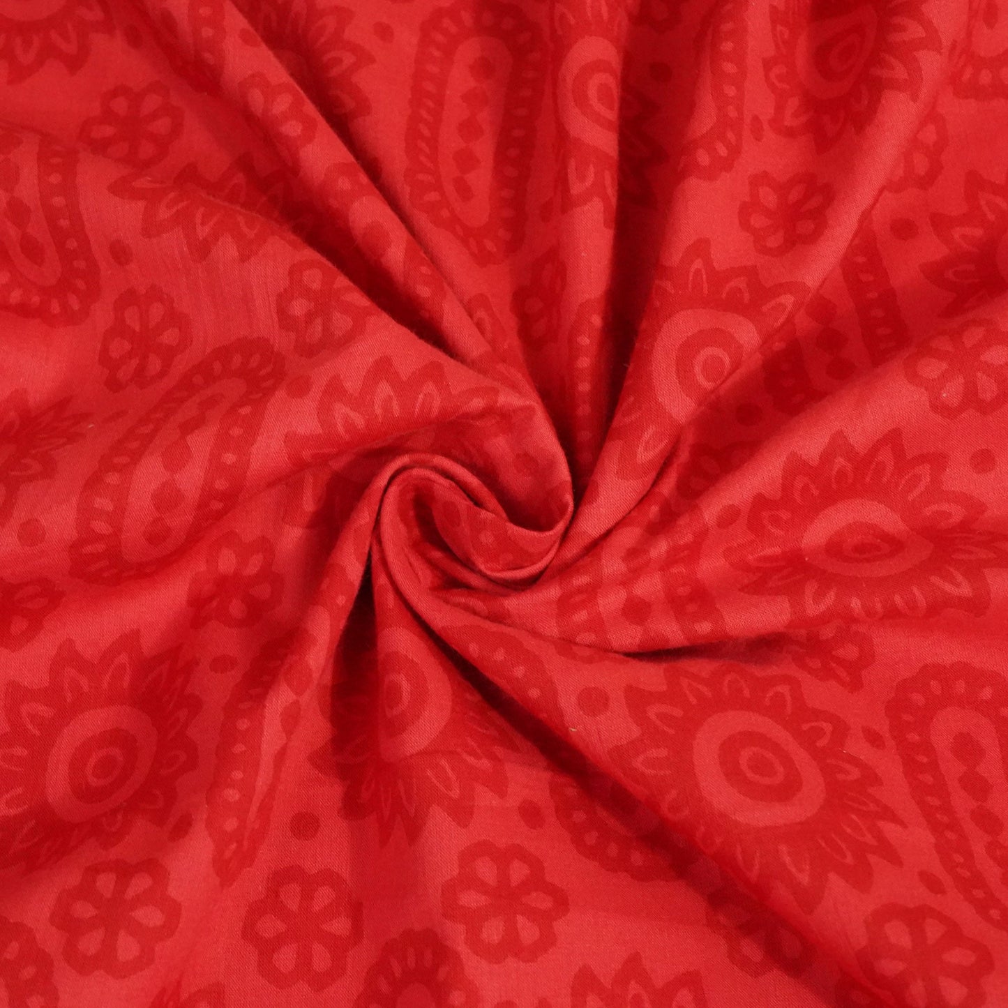 Red Floral Print Cotton Fabric MFL-23689