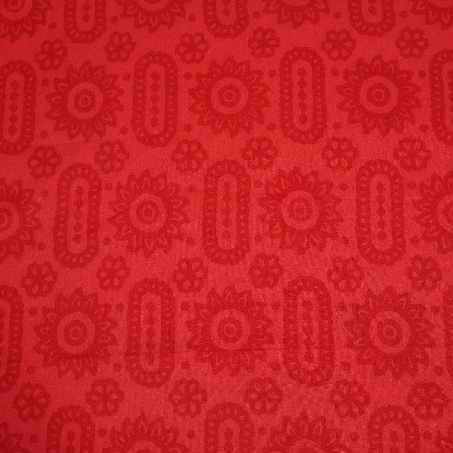 Red Floral Print Cotton Fabric MFL-23689