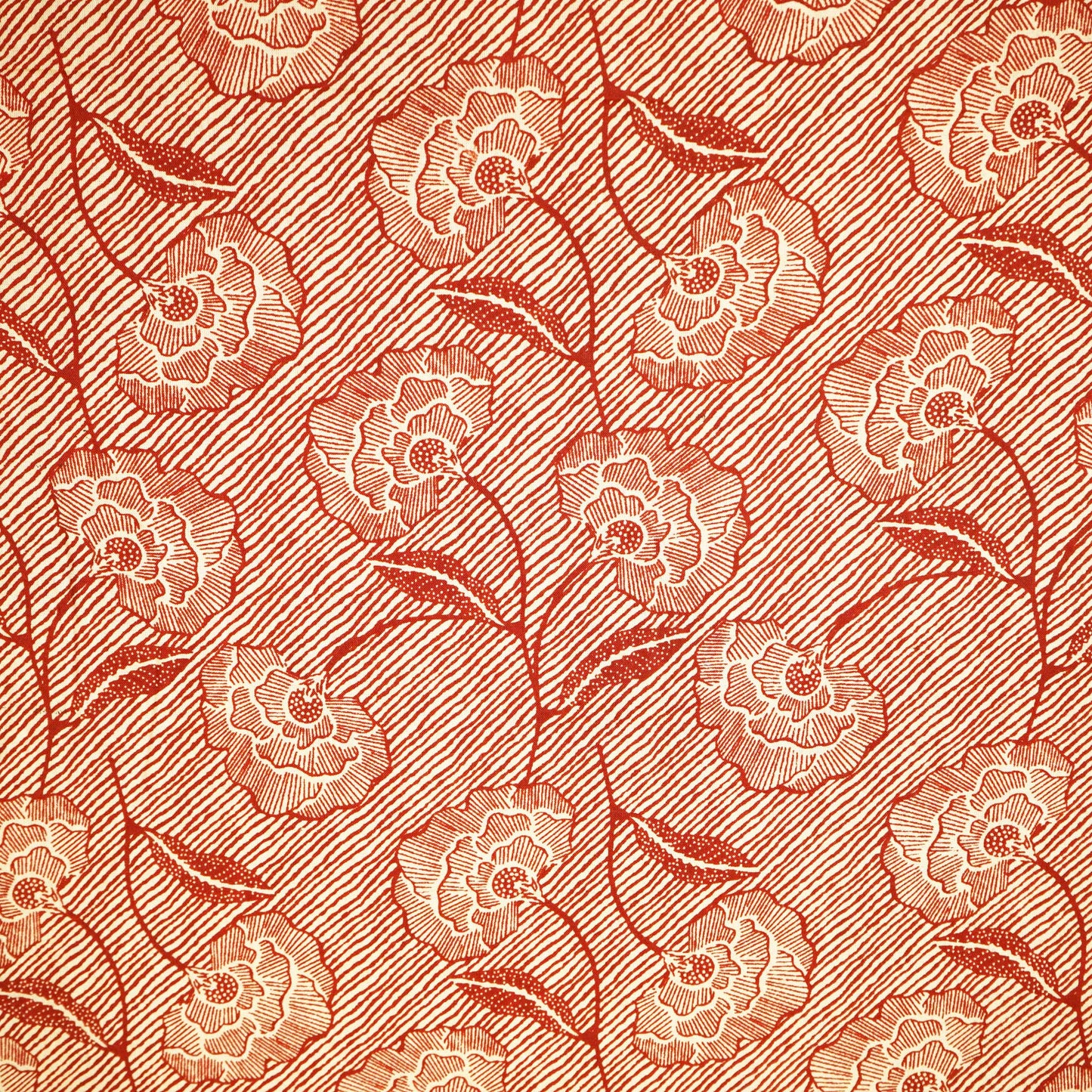 Red Floral Print Cotton Fabric MFL-23692