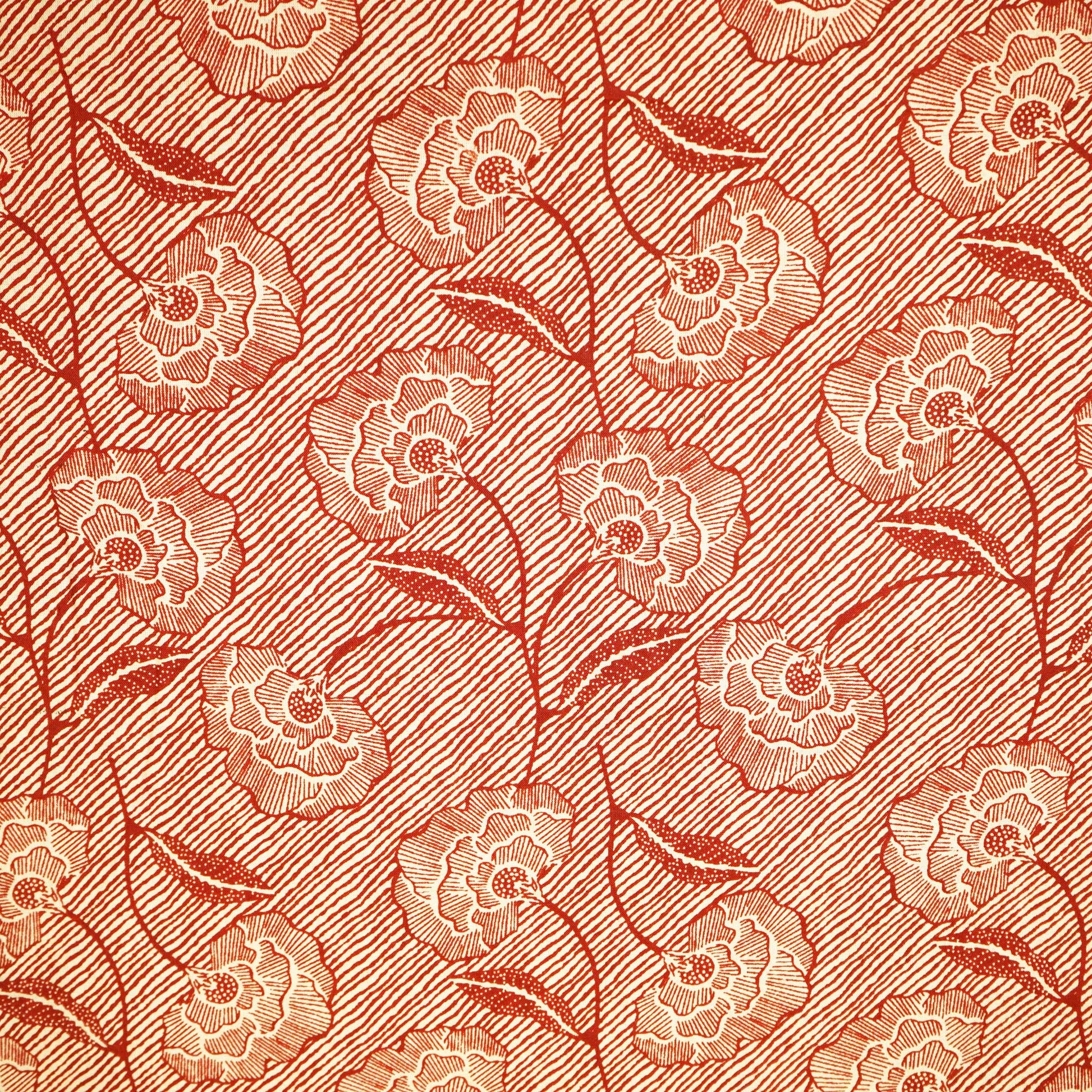 Red Floral Print Cotton Fabric MFL-23692