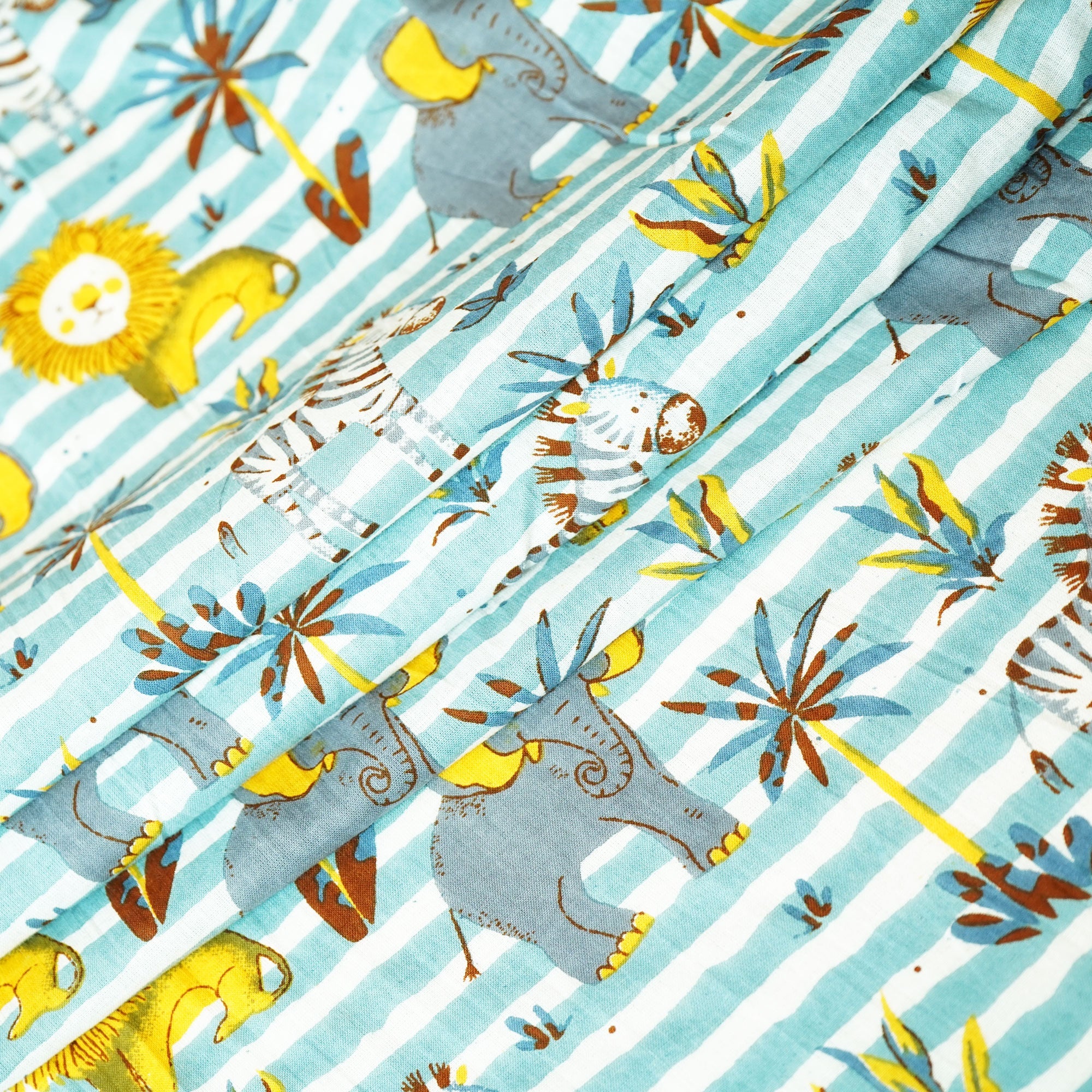 Blue Kids Print Cotton Fabric MFL-23701