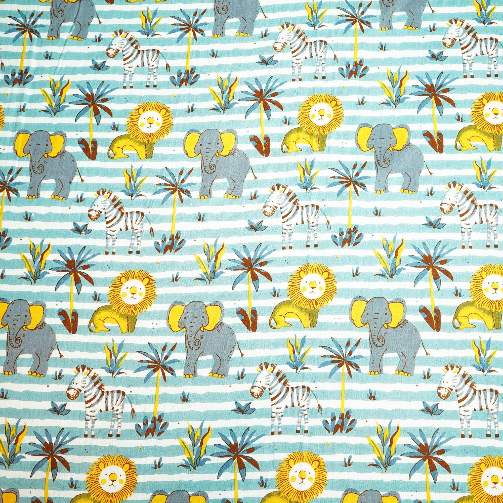 Blue Kids Print Cotton Fabric MFL-23701