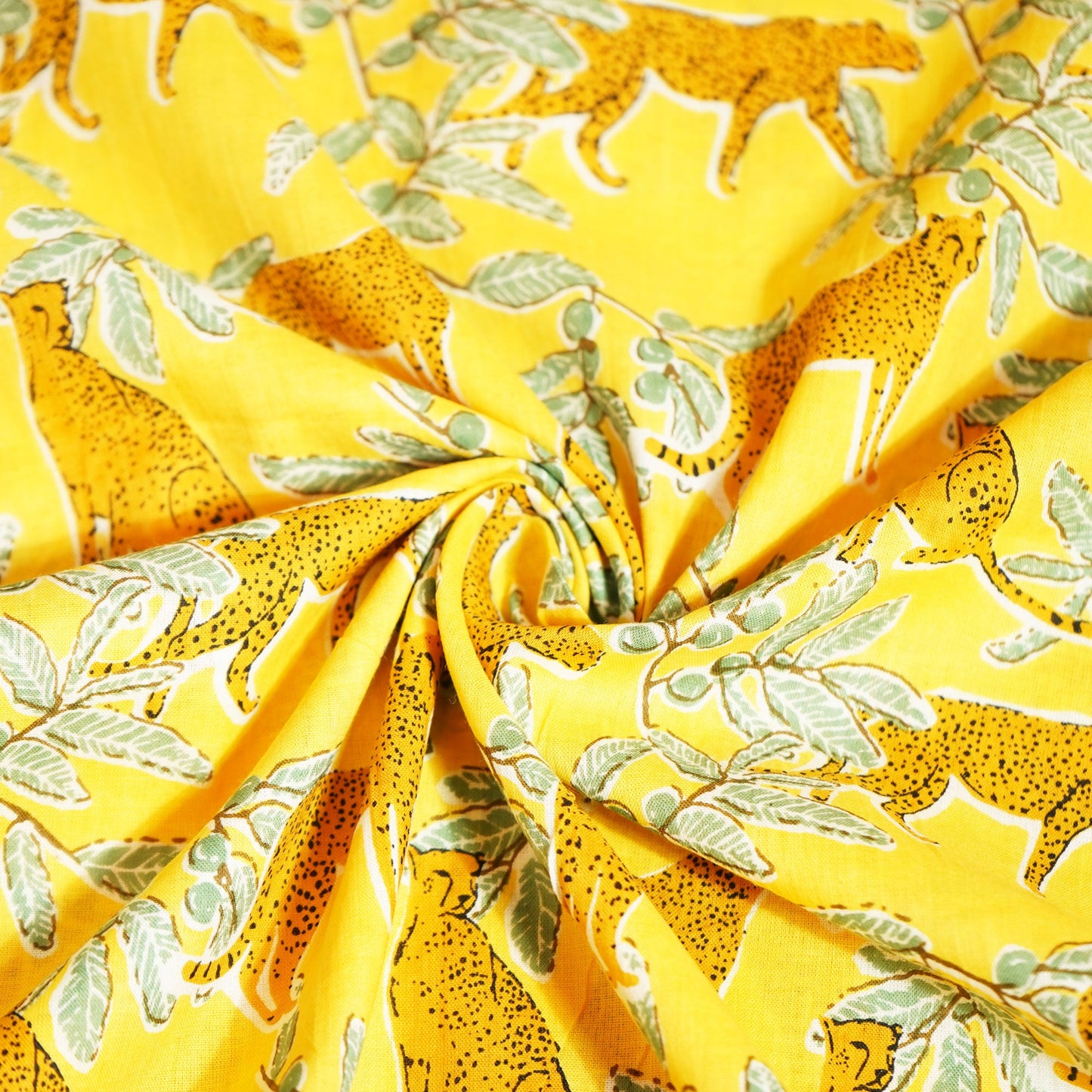 Mustard Kids Print Cotton Fabric MFL-23703