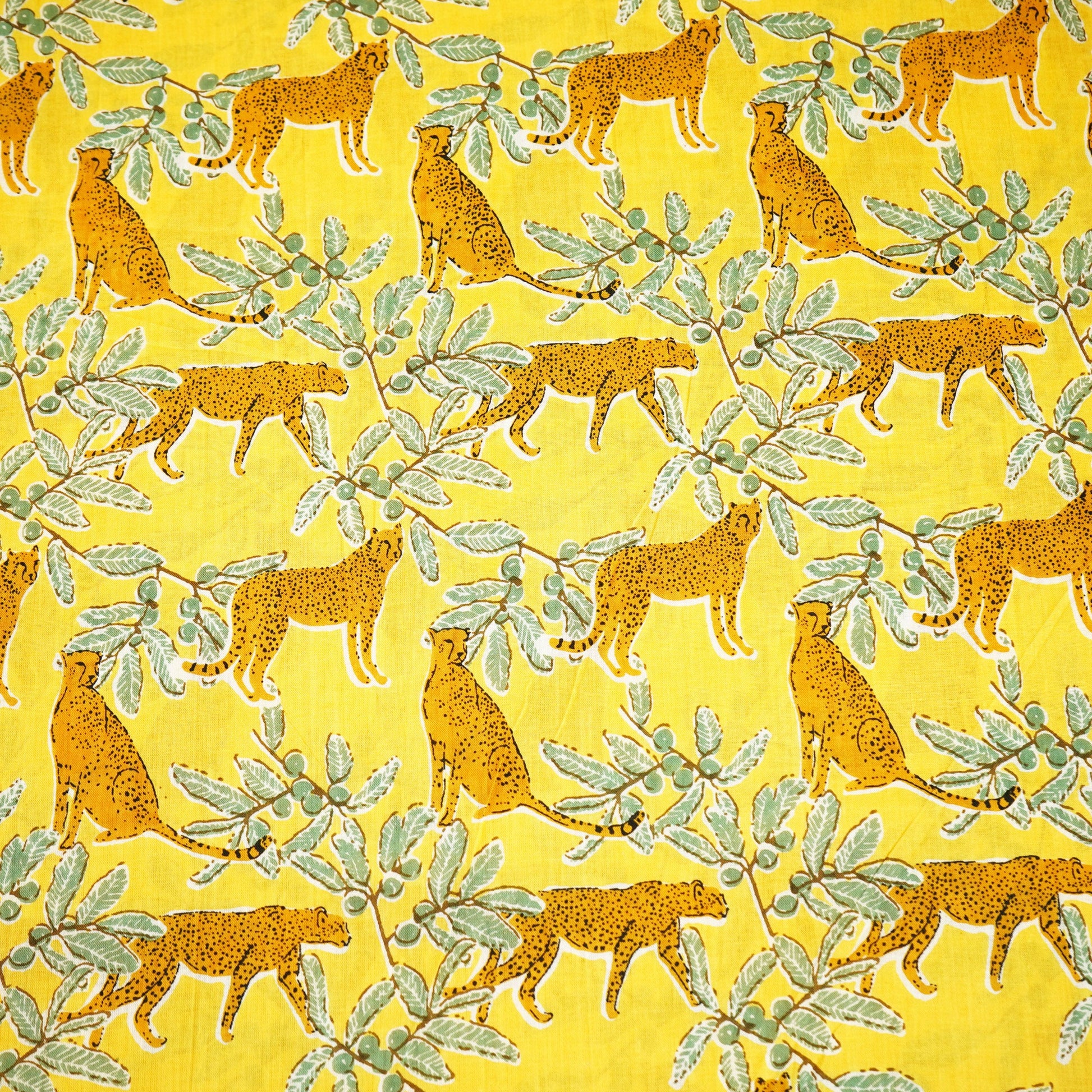Mustard Kids Print Cotton Fabric MFL-23703