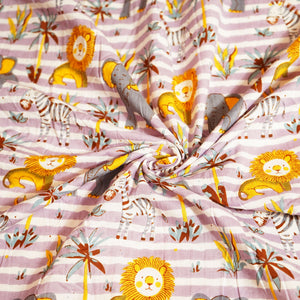 Purple Kids Print Cotton Fabric MFL-23704