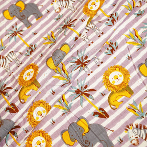 Purple Kids Print Cotton Fabric MFL-23704