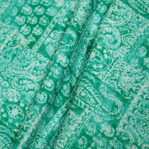 Sea Green Paisley Print Cotton Fabric MFL-23705