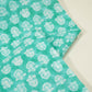Sea Green Floral Print Cotton Fabric MFL-23706