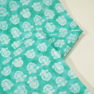 Sea Green Floral Print Cotton Fabric MFL-23706