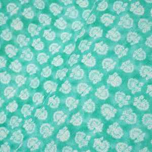 Sea Green Floral Print Cotton Fabric MFL-23706