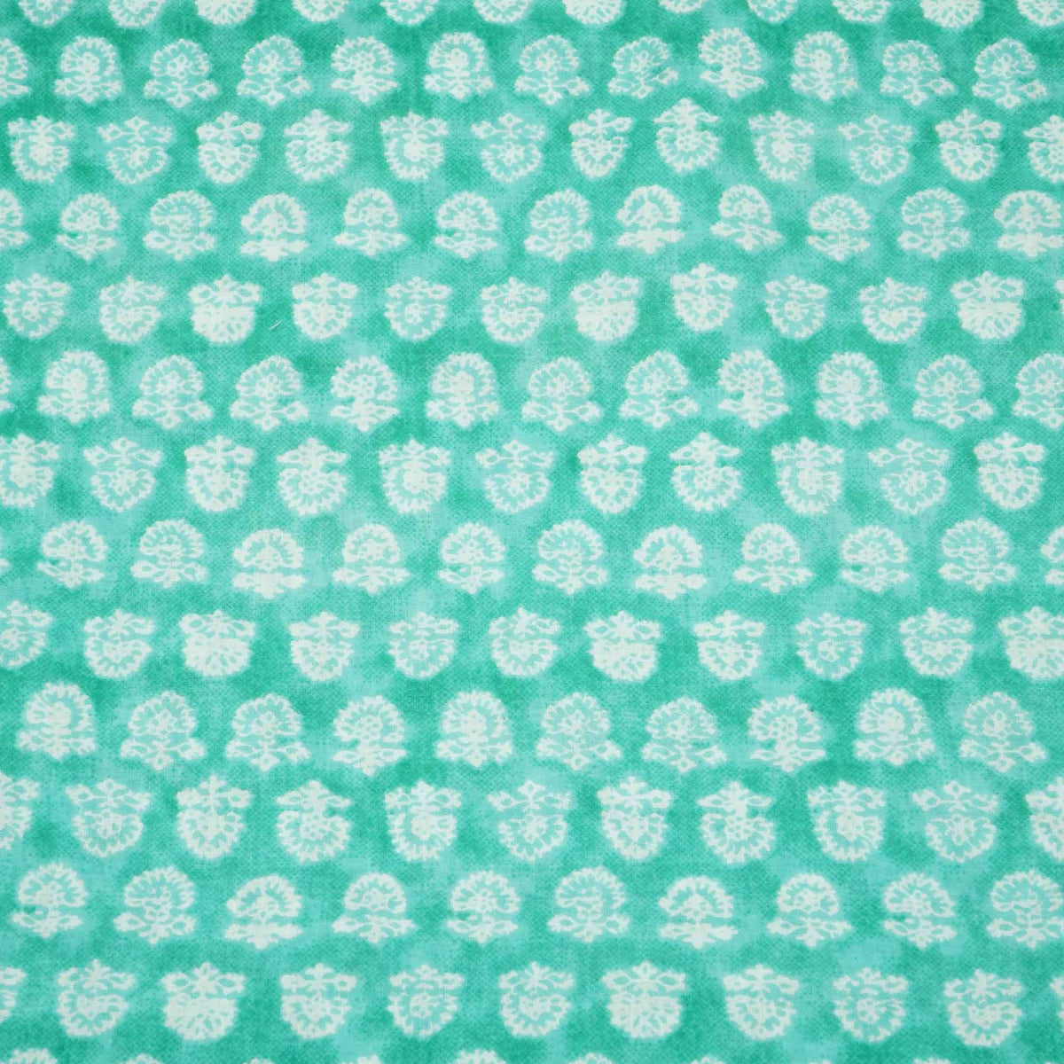 Sea Green Floral Print Cotton Fabric MFL-23706