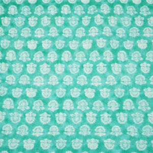 Sea Green Floral Print Cotton Fabric MFL-23706