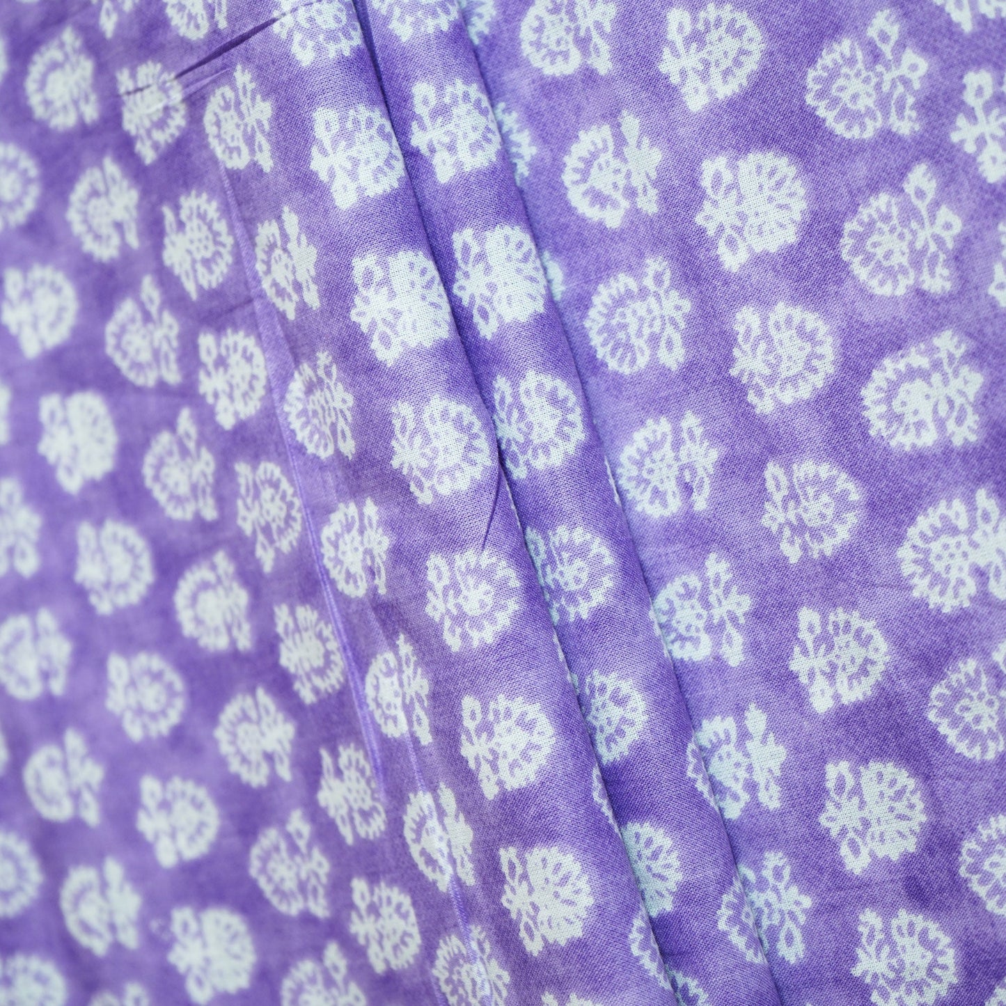 Purple Floral Print Cotton Fabric MFL-23707