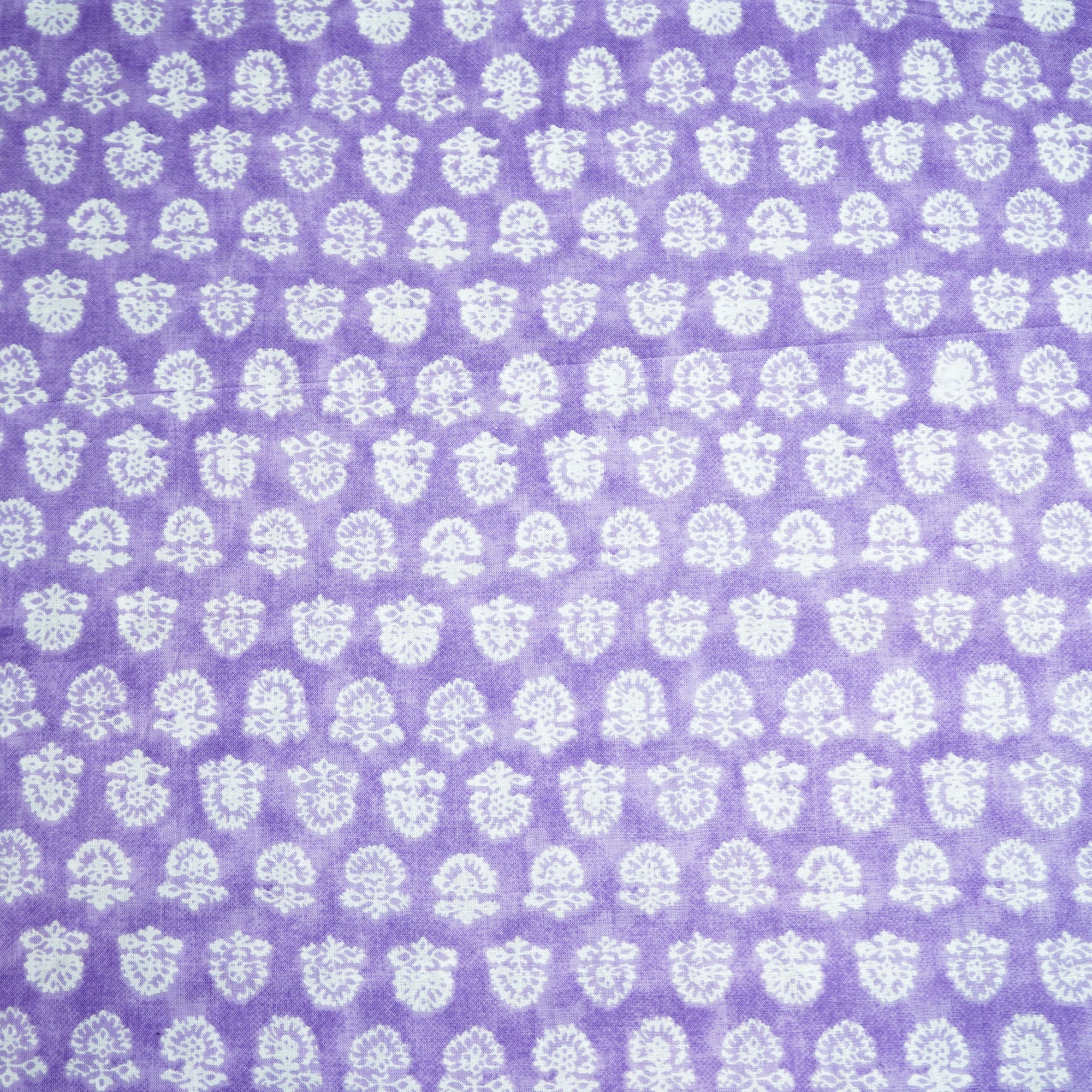 Purple Floral Print Cotton Fabric MFL-23707