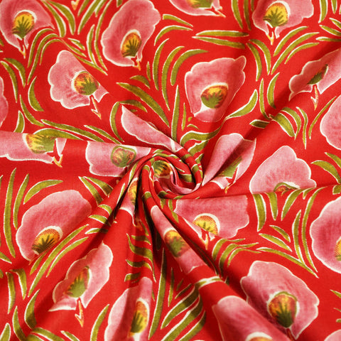 Red Ajrakh Print Cotton Fabric MFL-23710