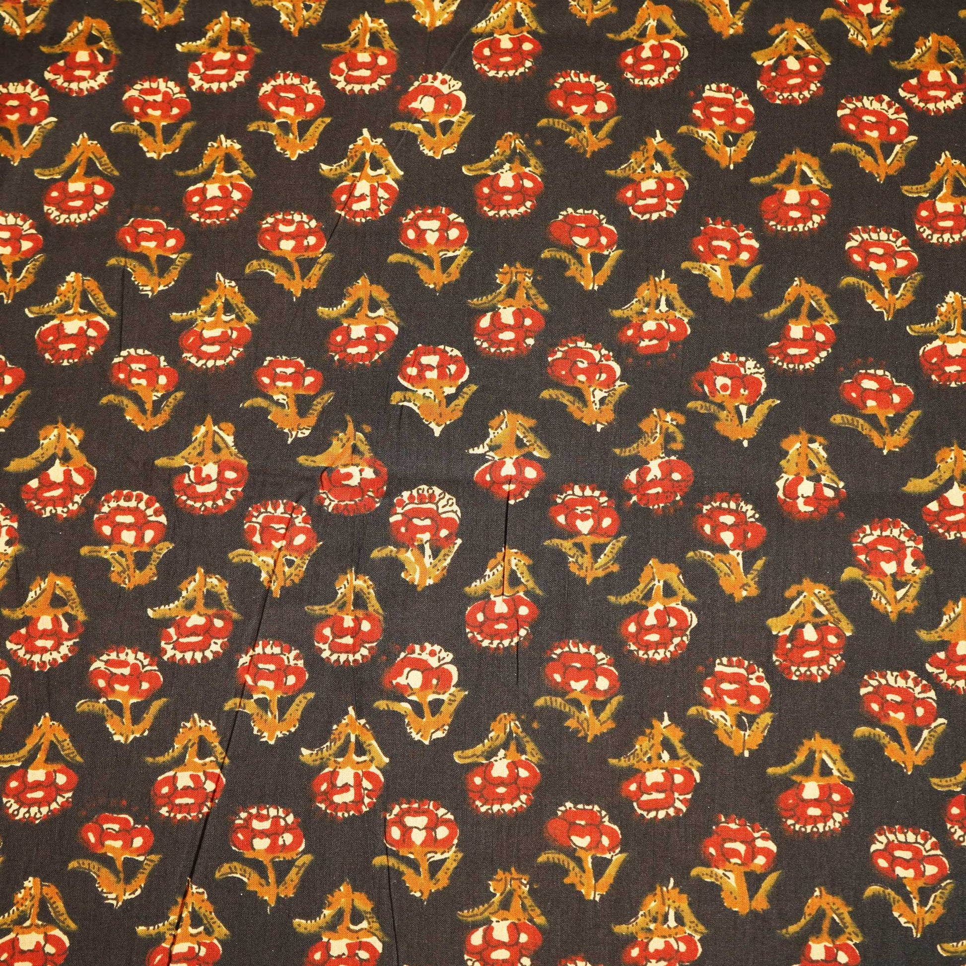Black Ajrakh Print Cotton Fabric MFL-23715