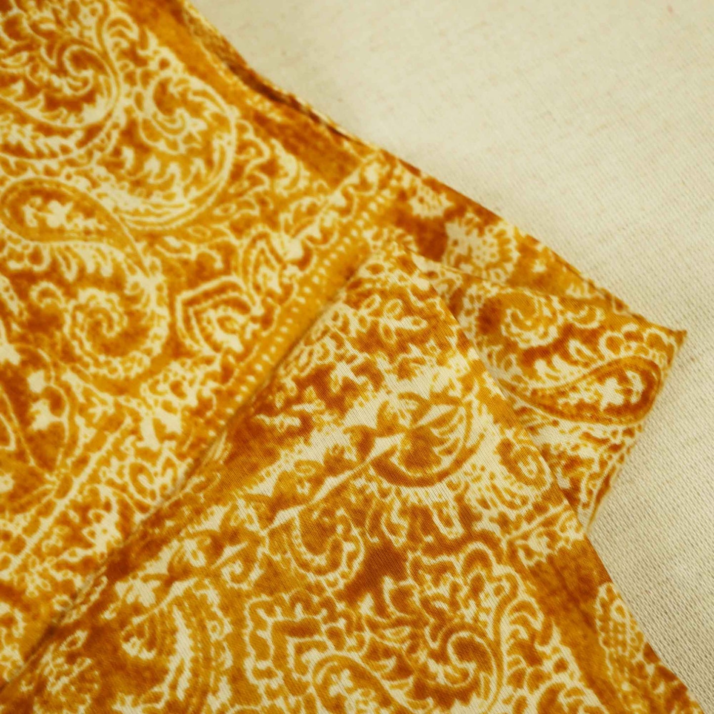 Mustard Paisley Print Cotton Fabric MFL-23726