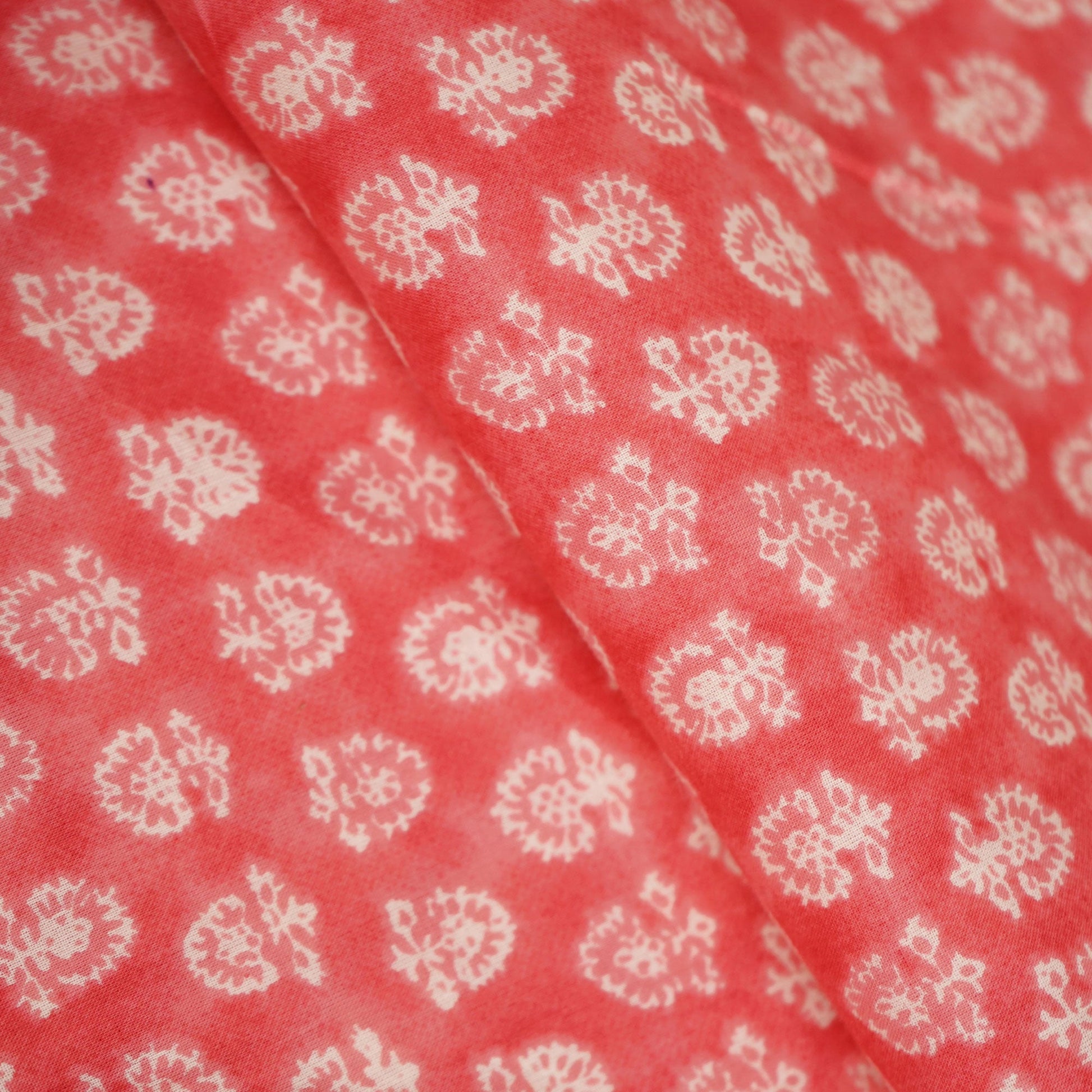 Pink Floral Print Cotton Fabric MFL-23728