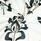 White & Black Tropical Print Cotton Fabric MFL-23730