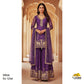 Purple Cutdana & Pearl Zari Embroidery Tissue Fabric AF-23744