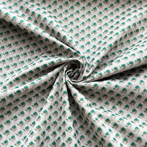 Grey Foil Print Cotton Fabric PB-23760