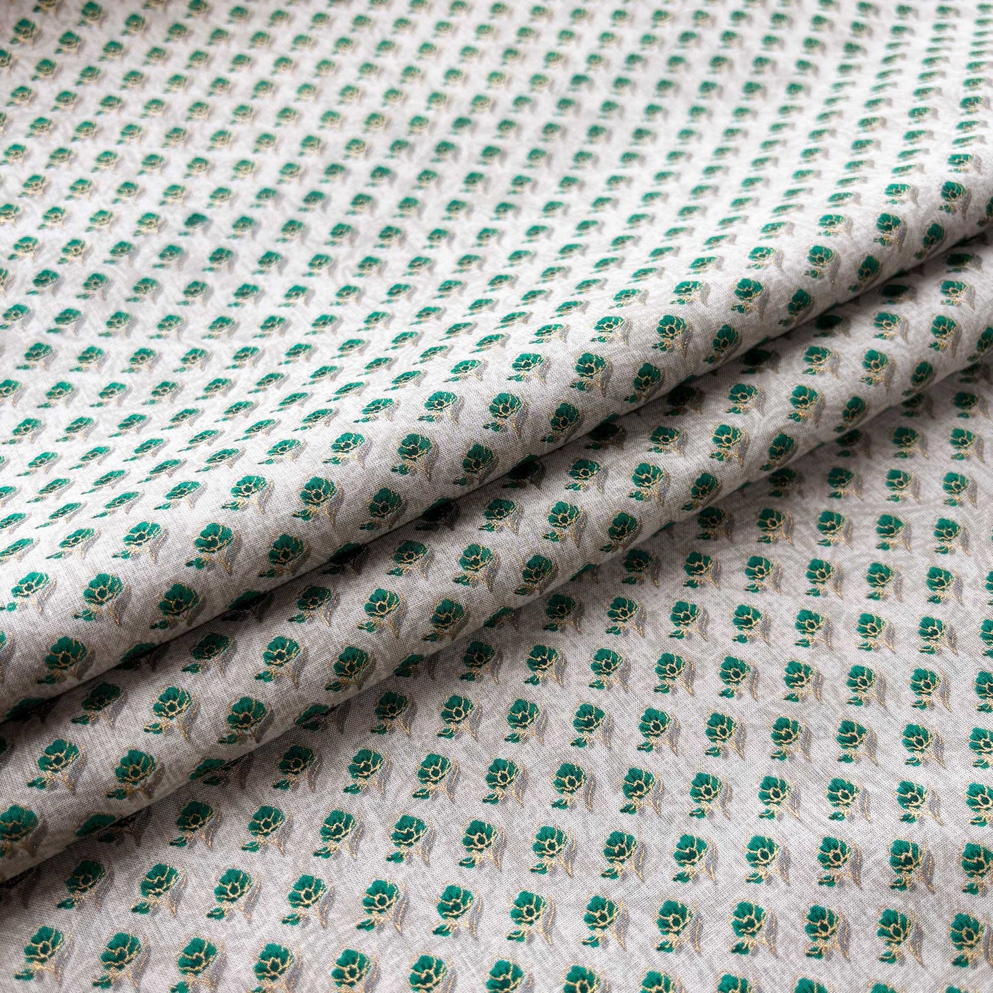 Grey Foil Print Cotton Fabric PB-23760
